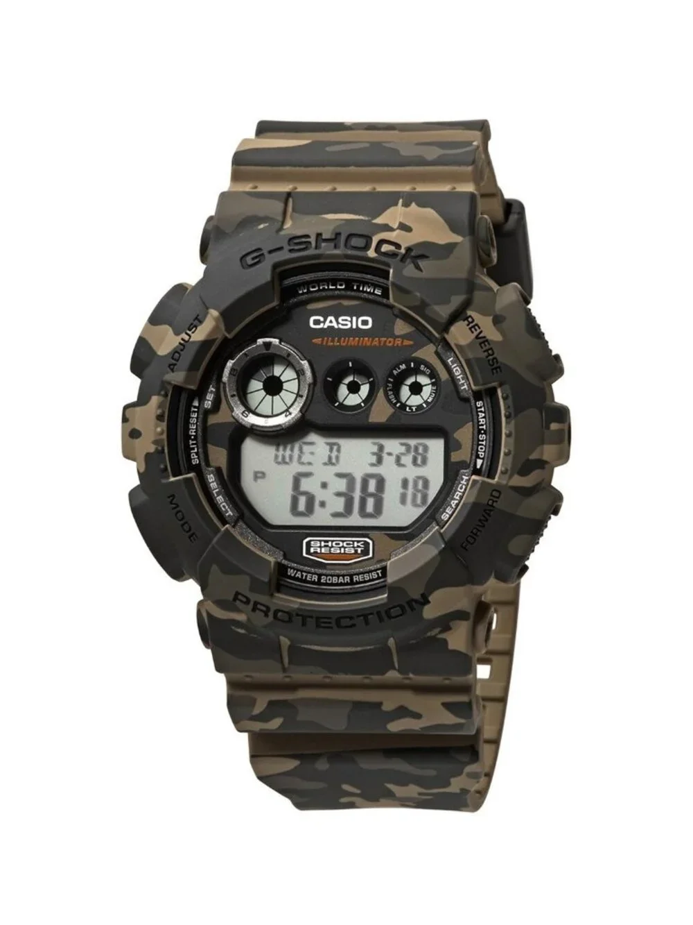 NWT Casio G Shock Classic Brown Camouflage Resin Men's Watch